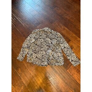 JKLA Women's Black/White Crinkle Cardigan - Sz XL